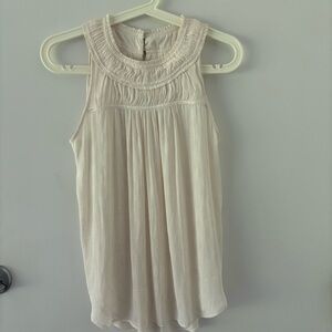 Anthropologie Mauve Ivory Clovis Smocked Top